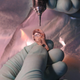 A pendant being sampled.